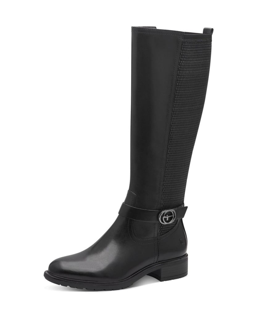 TAMARIS-Lederkombination-Stiefel-schwarz