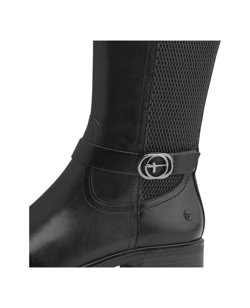 TAMARIS-Lederkombination-Stiefel-schwarz