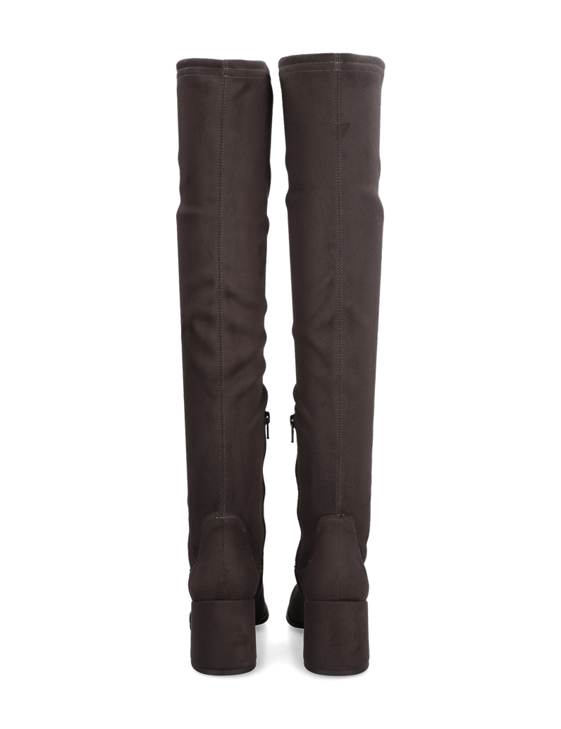 Kate-Gray-Lederimitat/Textil-Overknee-grau