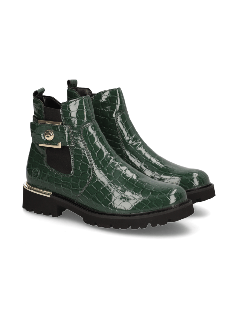 Remonte-Synthetik-Lack-Chelsea-Boot-schwarz