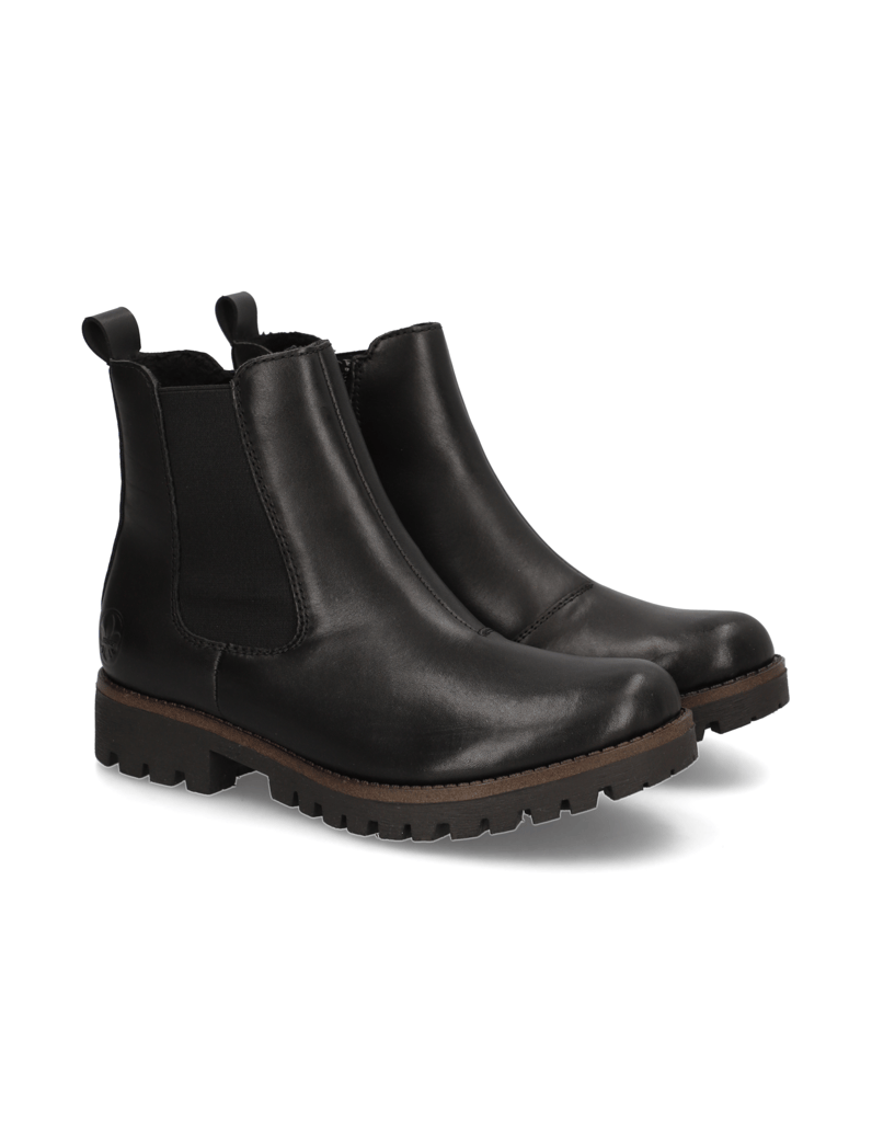 Rieker-Glattleder-Boot-schwarz
