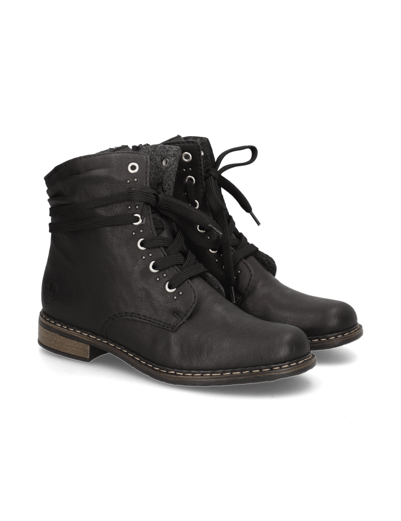 Rieker-Schnürstiefelette-schwarz