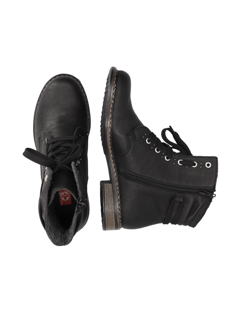 Rieker-Schnürstiefelette-schwarz