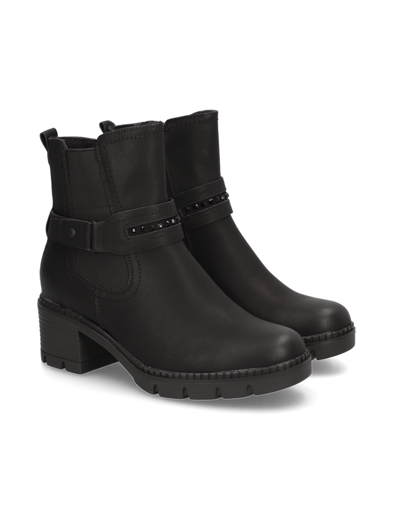 RELIFE-Lederimitat-Stiefelette-schwarz
