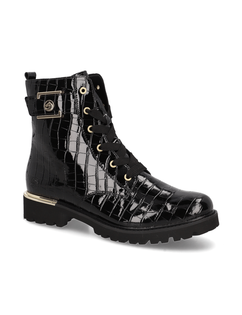 Remonte-Schnürstiefelette-schwarz