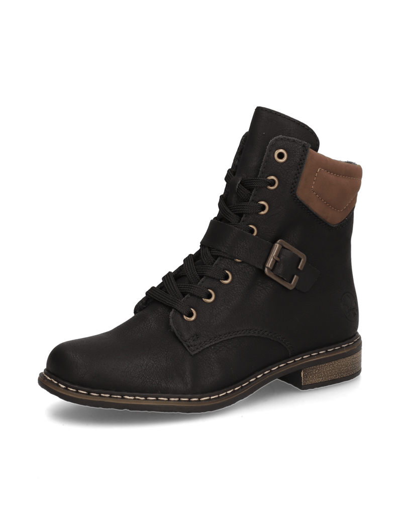 Rieker-Schnürstiefelette-schwarz