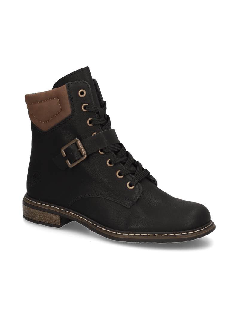 Rieker-Schnürstiefelette-schwarz
