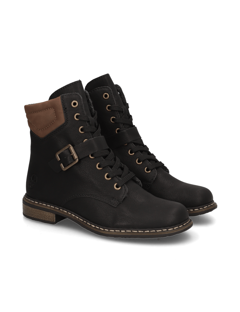 Rieker-Schnürstiefelette-schwarz