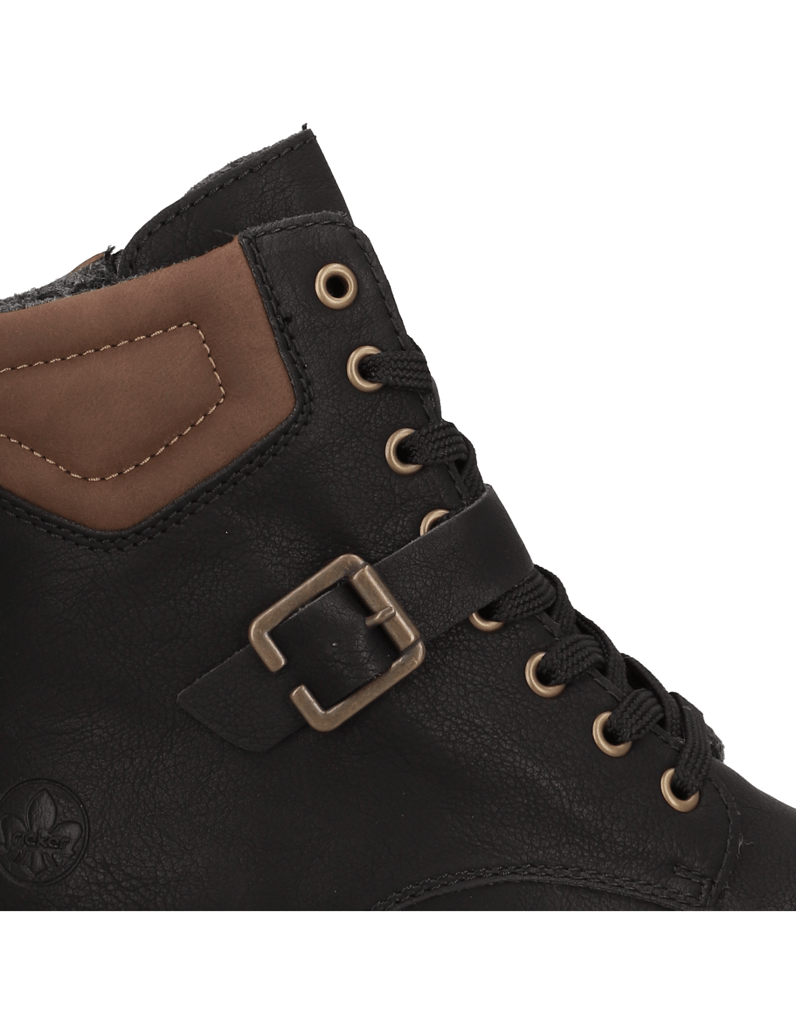 Rieker-Schnürstiefelette-schwarz