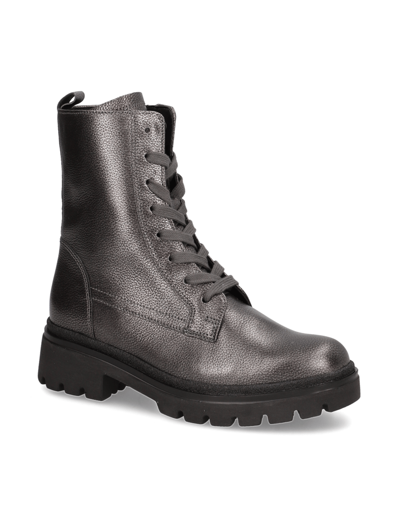 Gabor-Glattleder-Schnürboot-silber