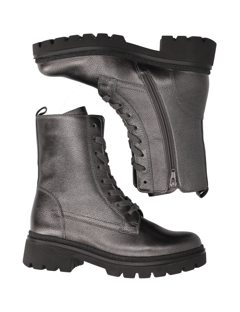 Gabor-Glattleder-Schnürboot-silber