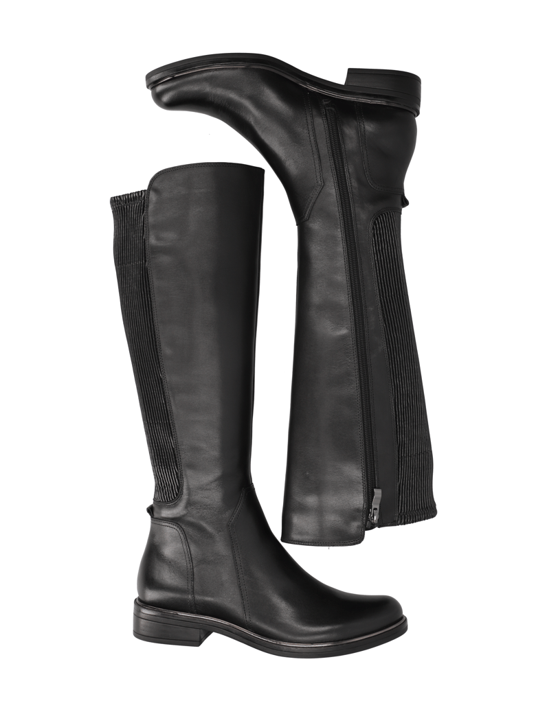 POE-Glattleder-Stiefel-schwarz