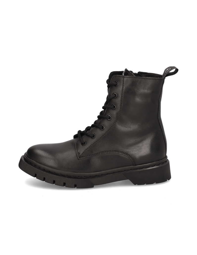 TAMARIS-Lederkombination-Schnürboot-schwarz