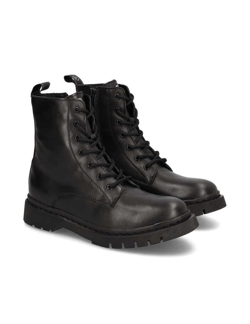 TAMARIS-Lederkombination-Schnürboot-schwarz