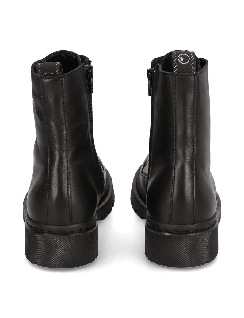 TAMARIS-Lederkombination-Schnürboot-schwarz