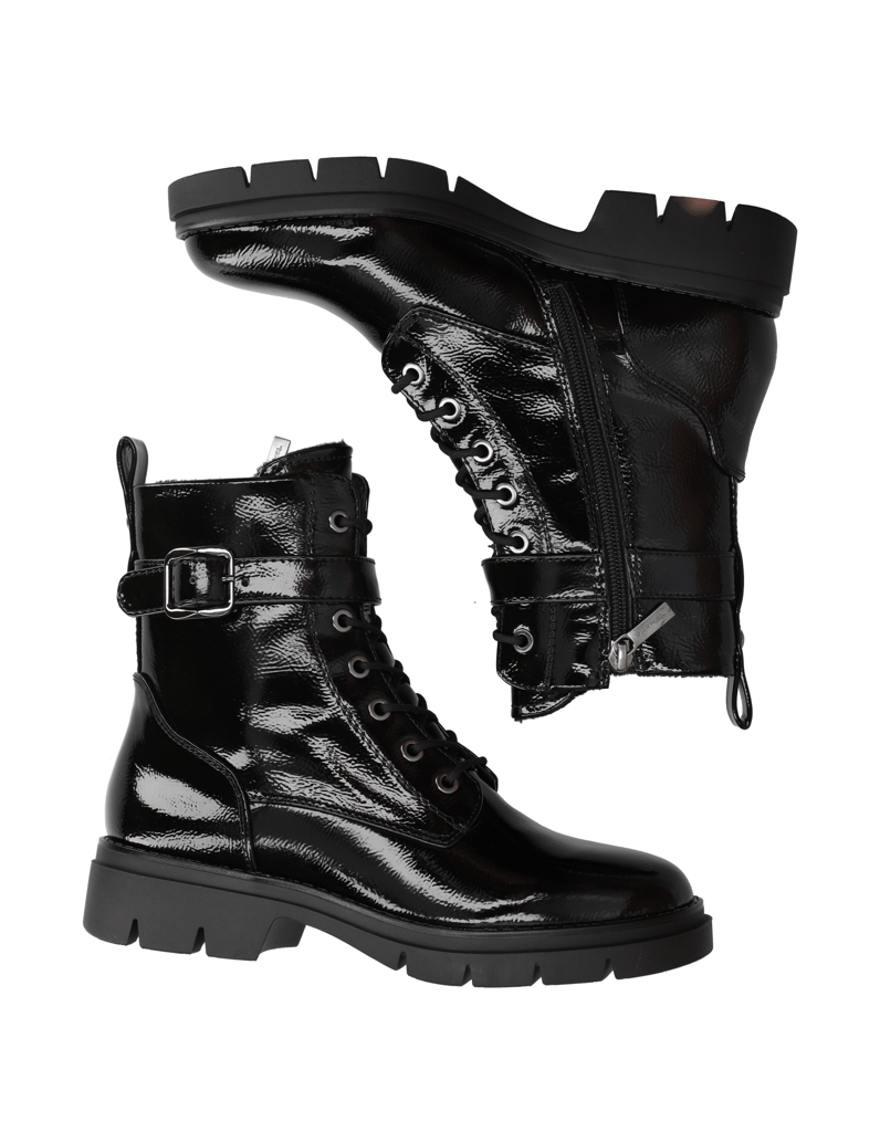 TAMARIS-Lederimitat-Schnürboot-beige