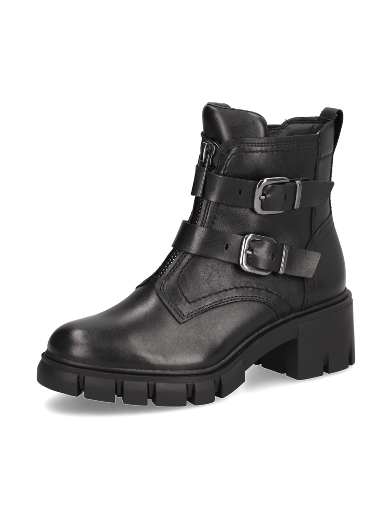 TAMARIS-Lederkombination-Boot-schwarz