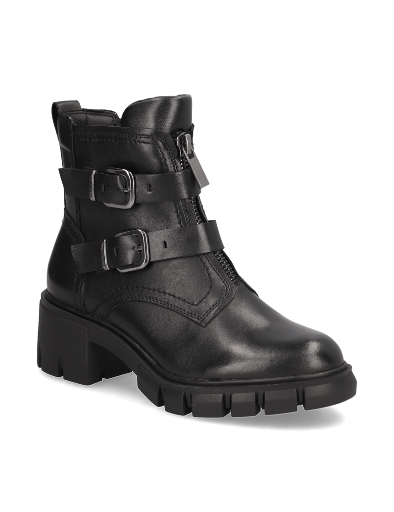 TAMARIS-Lederkombination-Boot-schwarz