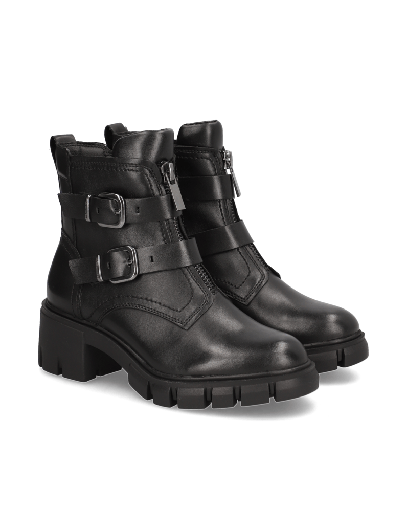 TAMARIS-Lederkombination-Boot-schwarz