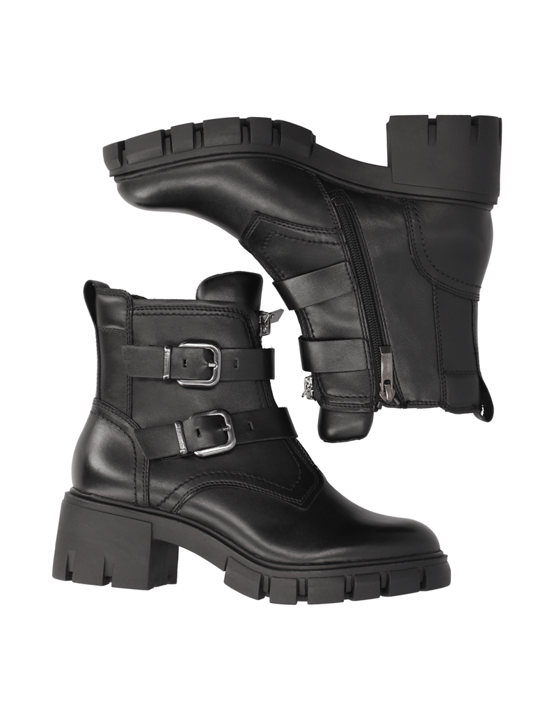 TAMARIS-Lederkombination-Boot-schwarz