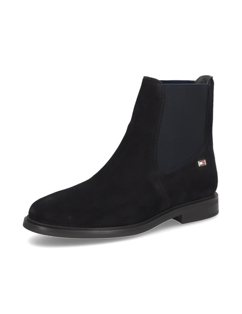 Tommy-Hilfiger-FLAG-SUEDE-LOW-CHELSEA-blau