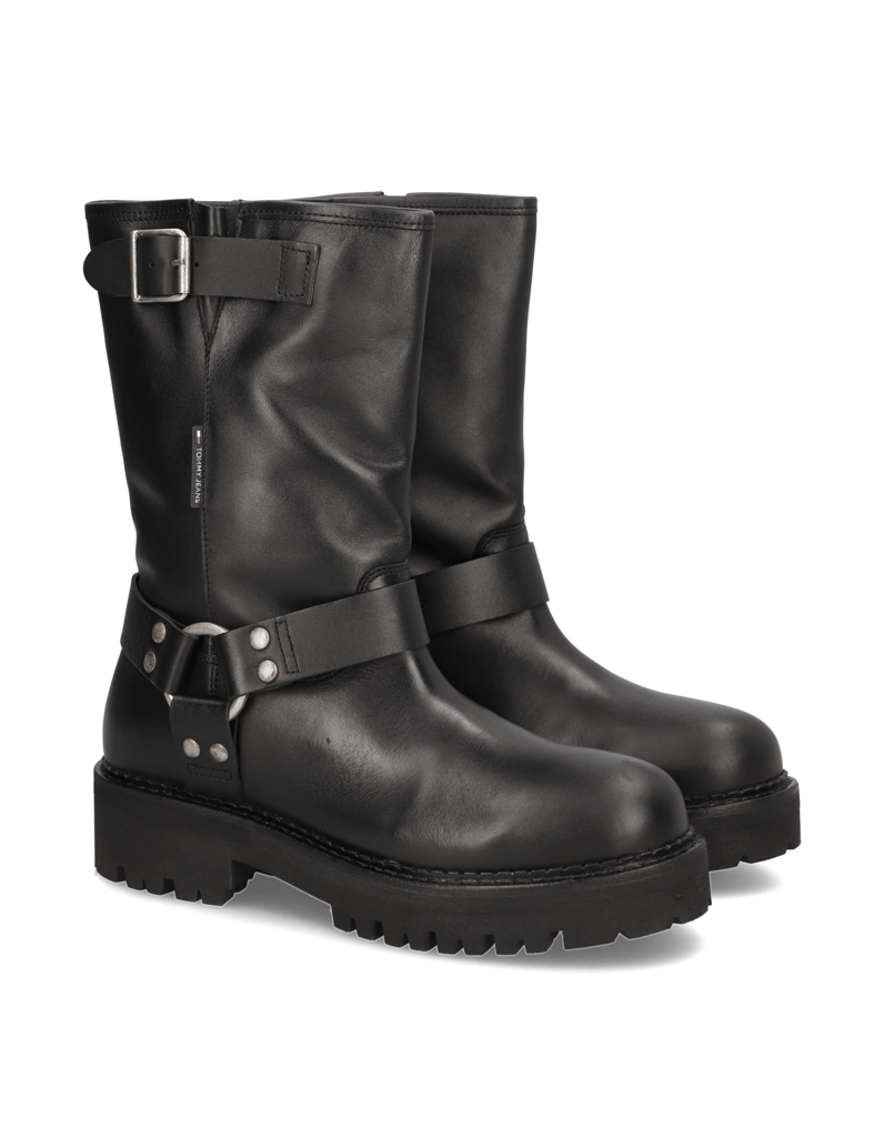 Tommy-Jeans-TJW-URBAN-BIKER-BOOTLEATHER-schwarz