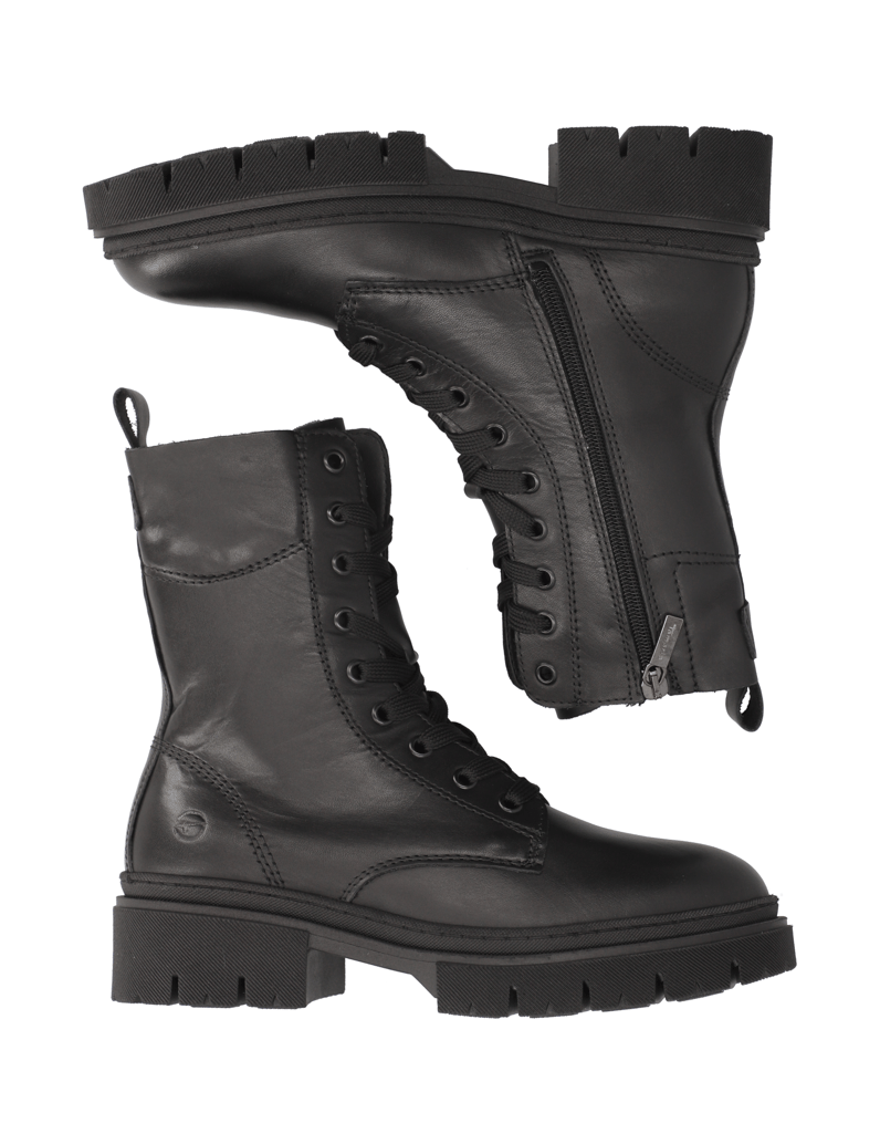 TAMARIS-Glattleder-Schnürboot-schwarz