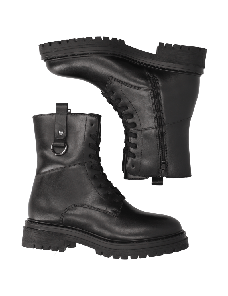 GEOX-Glattleder-Schnürboot-schwarz