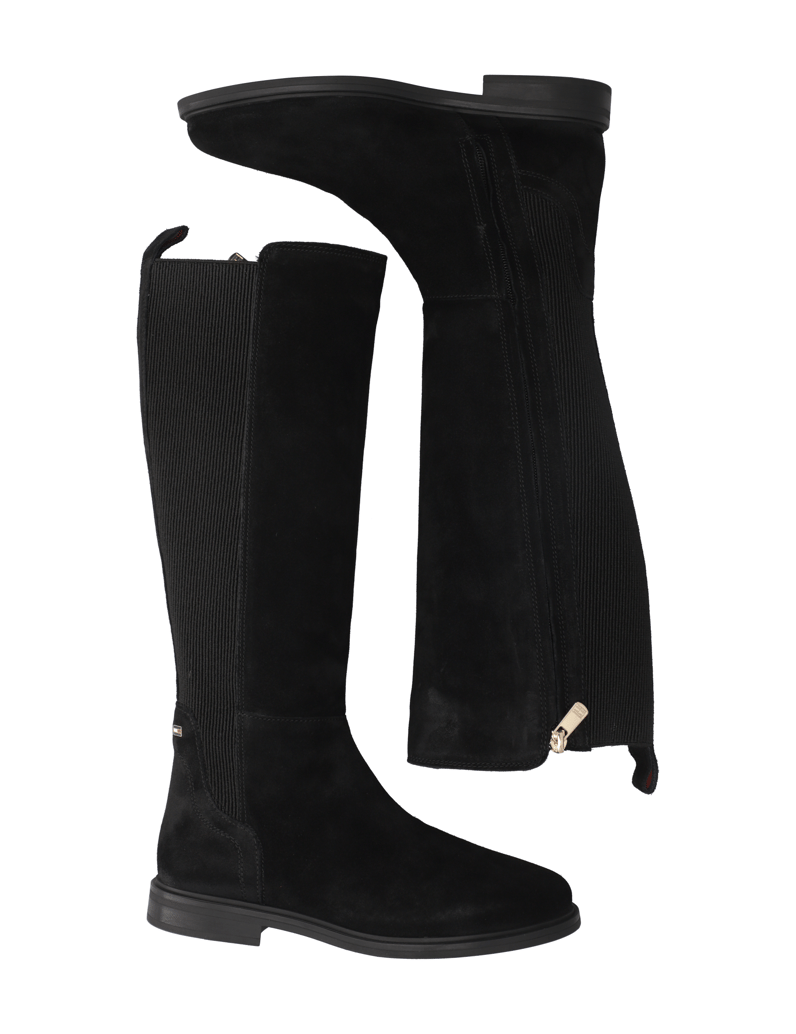 Tommy-Hilfiger-FLAG-SUEDE-LONG-BOOT-schwarz