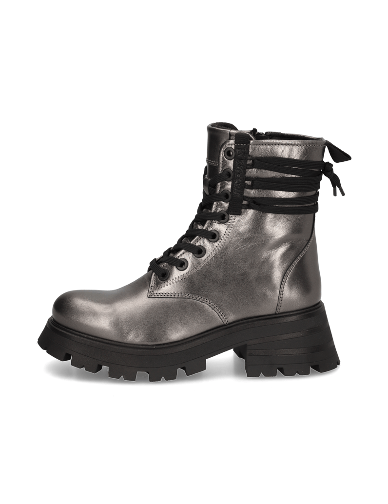 Kate-Gray-Glattleder-Schnürboot-silber