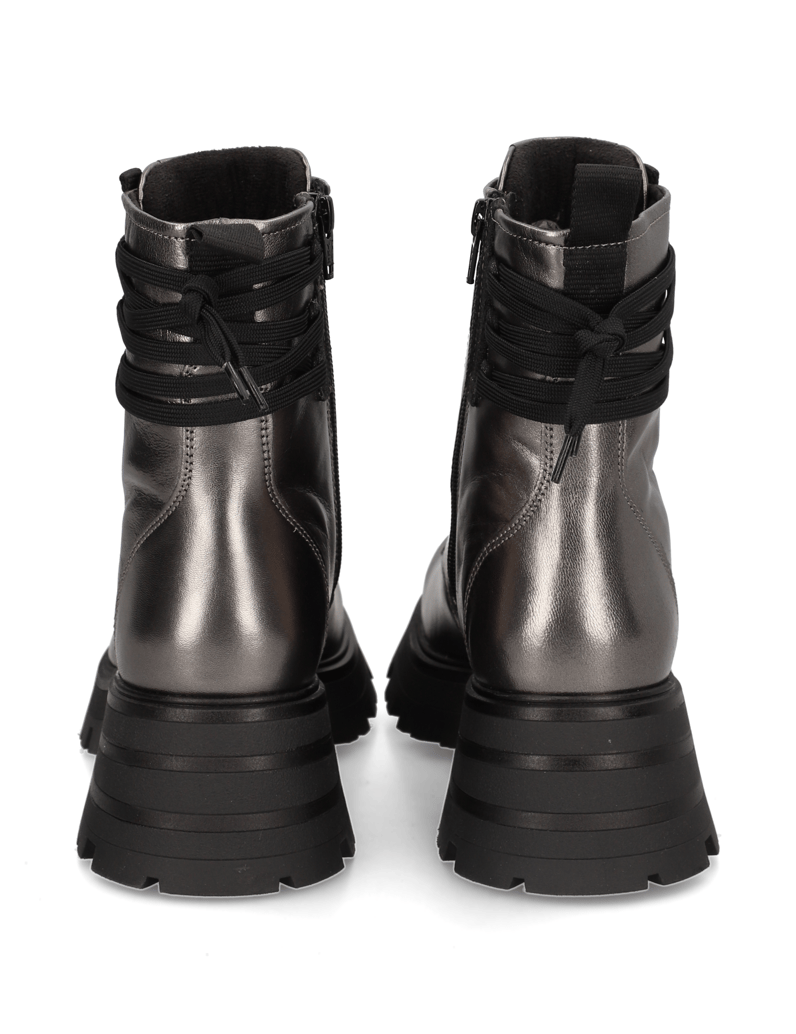 Kate-Gray-Glattleder-Schnürboot-silber