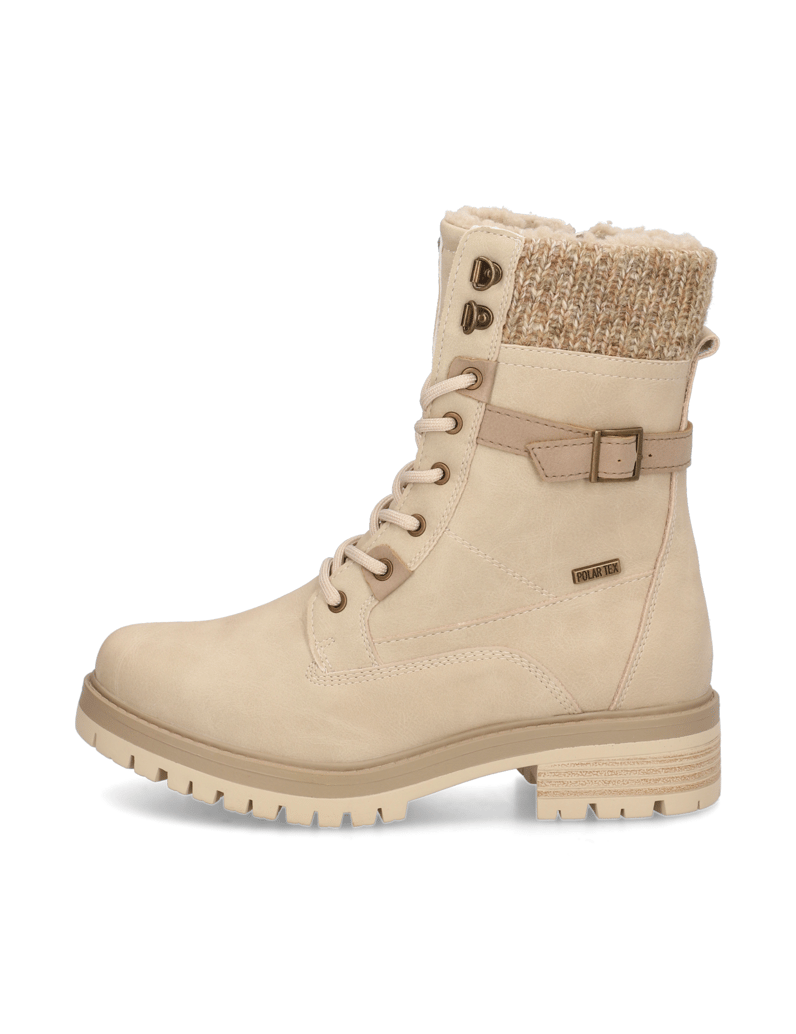 OMG!-Lederimitat-Schnürboot-beige