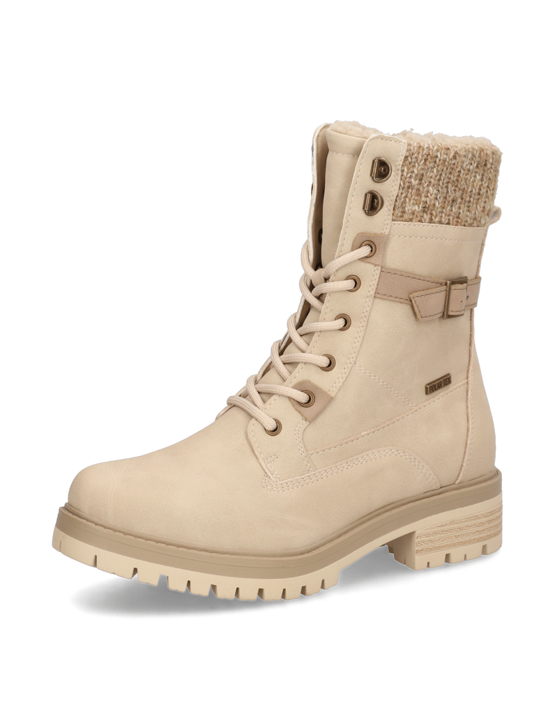 OMG!-Lederimitat-Schnürboot-beige