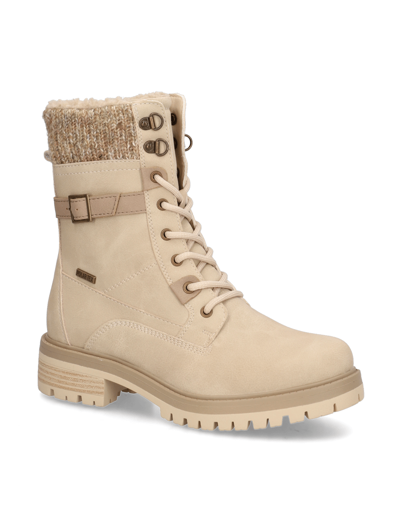 OMG!-Lederimitat-Schnürboot-beige