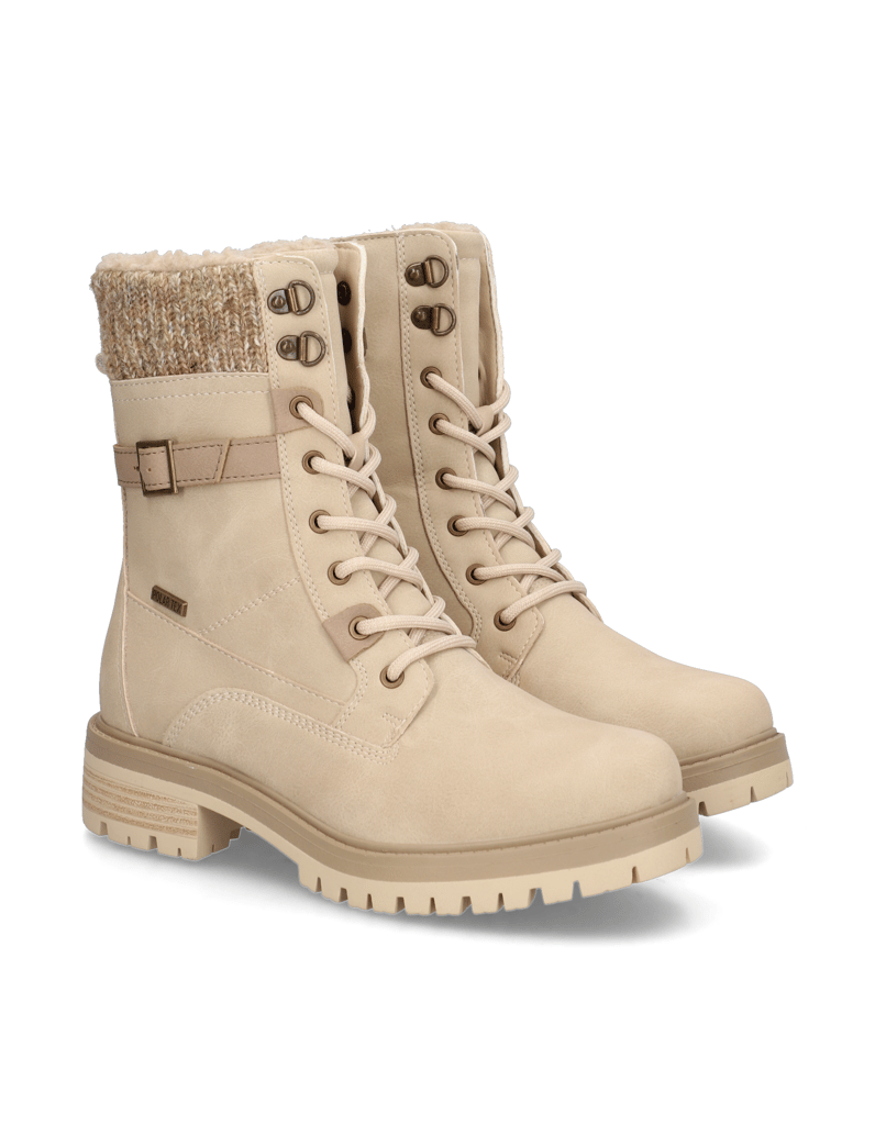 OMG!-Lederimitat-Schnürboot-beige