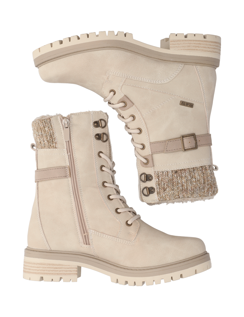 OMG!-Lederimitat-Schnürboot-beige