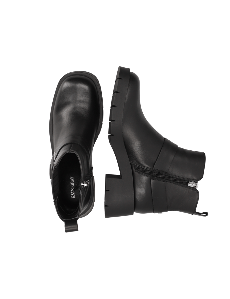 Kate-Gray-Glattleder-Stiefelette-schwarz
