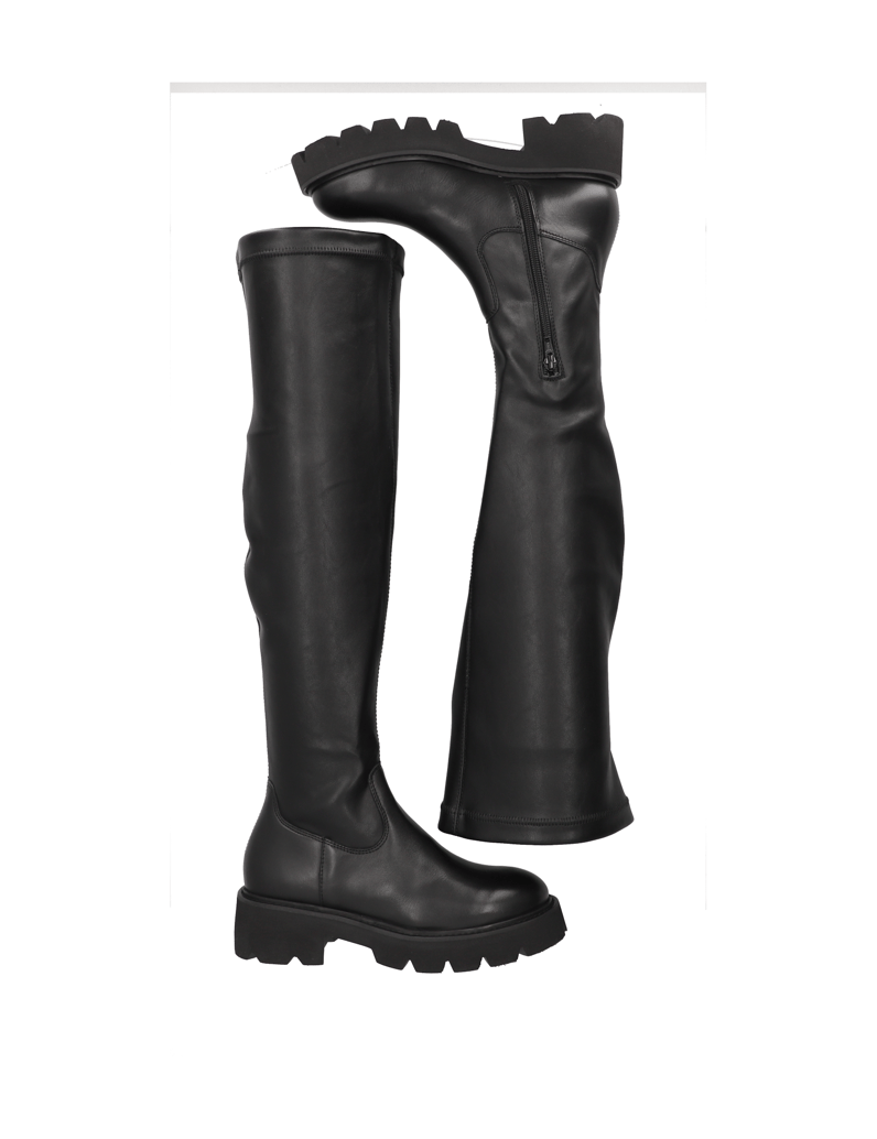 Kate-Gray-Lederkombination-Overknee-schwarz