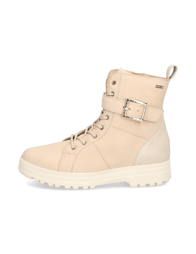 TAMARIS-Comfort-Lederkombination-Schnürboot-beige