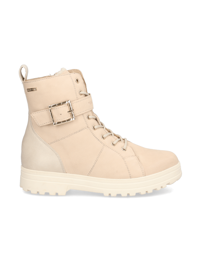 TAMARIS-Comfort-Lederkombination-Schnürboot-beige