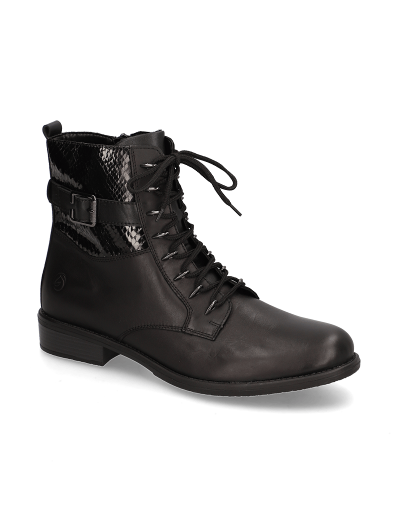 Remonte-Lederkombination-Schnürstiefelette