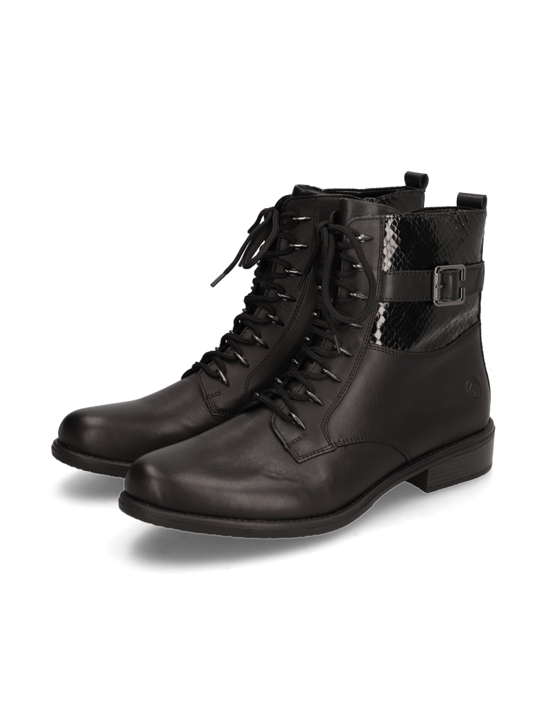 Remonte-Lederkombination-Schnürstiefelette