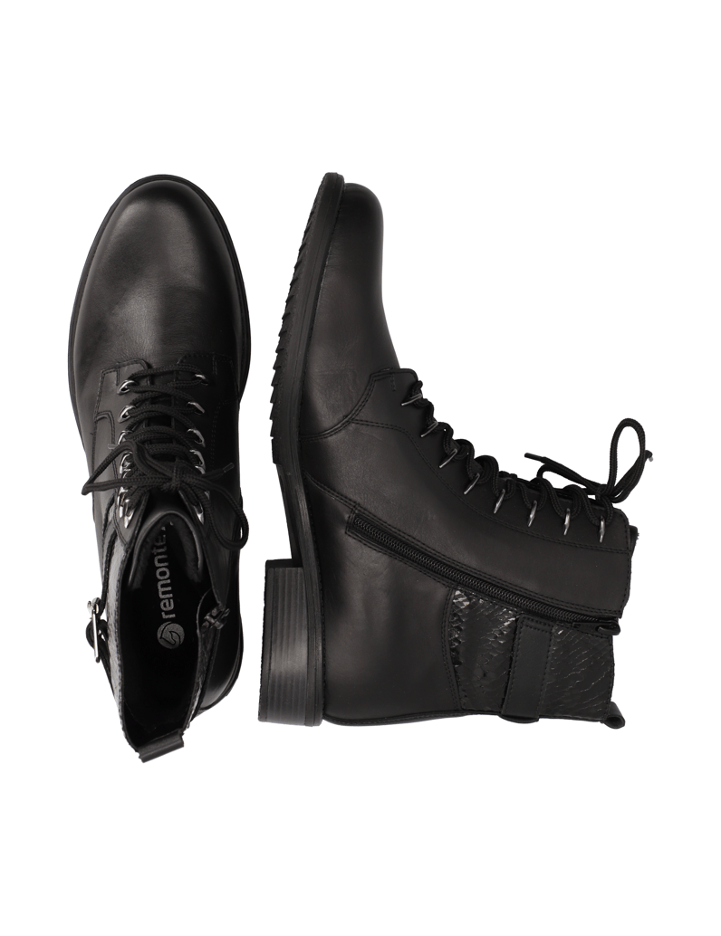 Remonte-Lederkombination-Schnürstiefelette