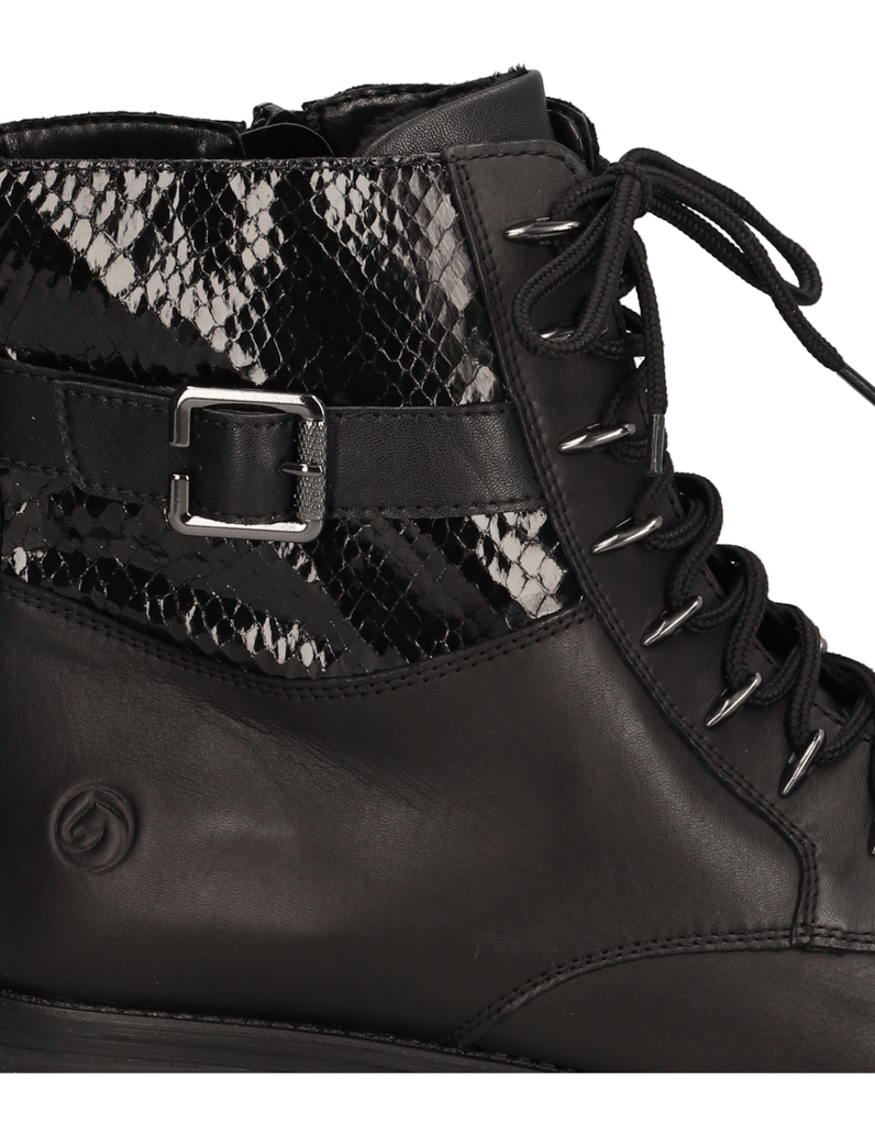 Remonte-Lederkombination-Schnürstiefelette