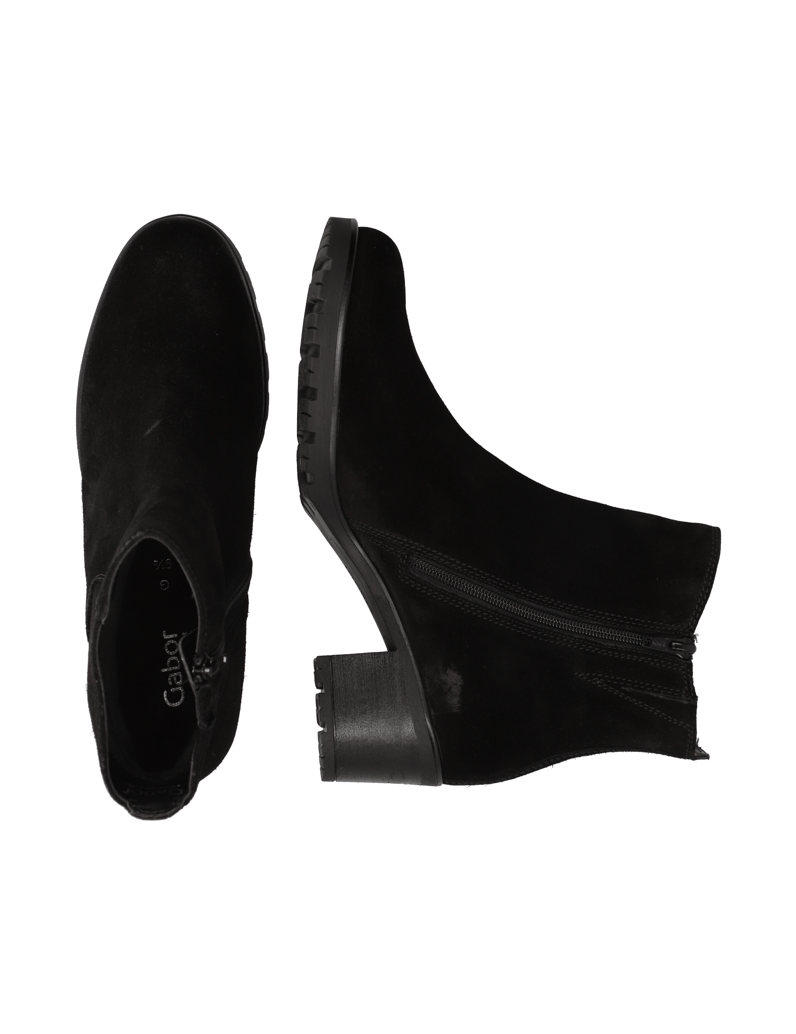 Gabor-Veloursleder-Stiefelette-schwarz