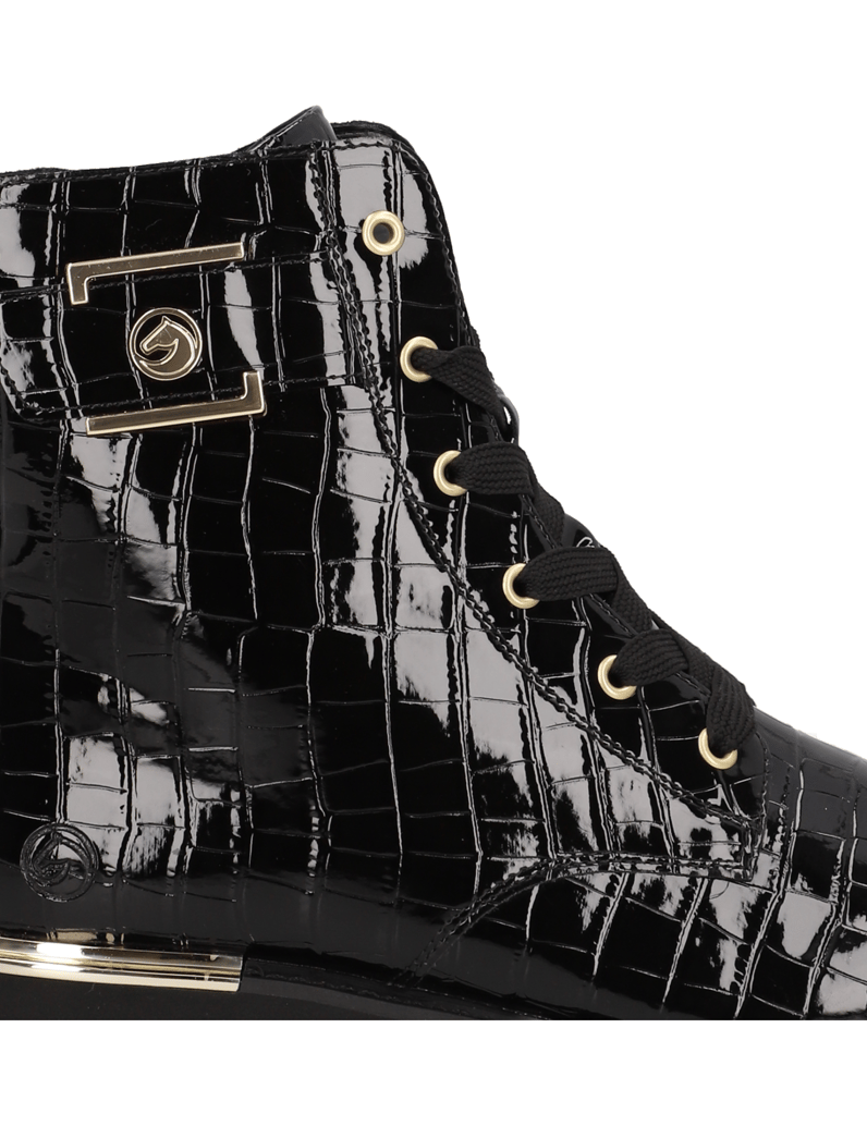 Remonte-Schnürstiefelette-schwarz