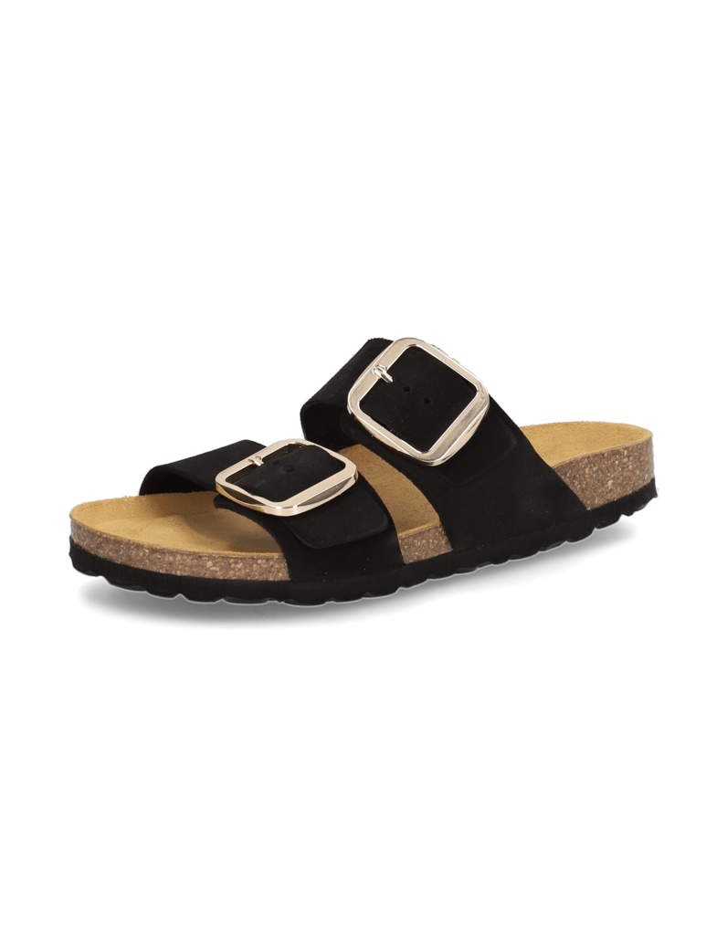 Natura-Veloursleder-Pantoffel-schwarz