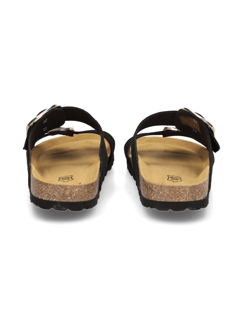 Natura-Veloursleder-Pantoffel-schwarz