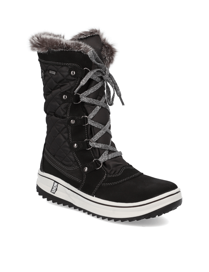 Polaris-Lederkombination-Snowboot-schwarz