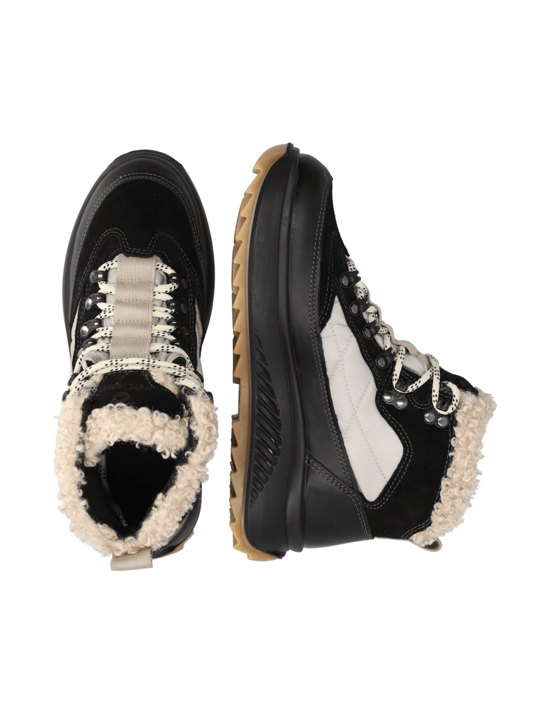 Polaris-Glattleder-Snowboot-schwarz